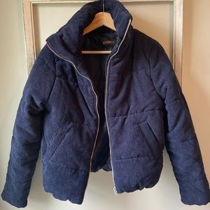 Navy blue puffer jacket